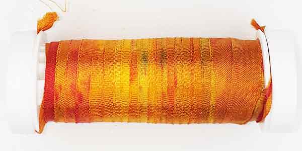 100% Fine Silk Ribbon, Hand Dyed by Tentakulum Painters Threads in VANGOGH