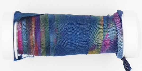 100% Fine Silk Ribbon, Hand Dyed by Tentakulum Painters Threads in KANDINSKY