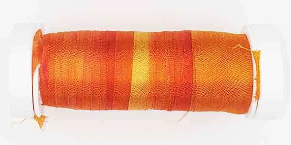 100% Fine Silk Ribbon, Hand Dyed by Tentakulum Painters Threads in MARY. C