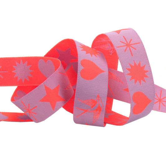 TULA PINK FAIRY FLAKES Ribbon in "MYSTIC" by Renaissance Ribbon 7/8" width