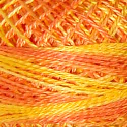 V1 - Orange Blossom, Valdani Perle Cotton 8 - VARIEGATED