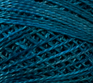 O 34 - Empress Blue, Valdani Perle COtton 8, Variegated