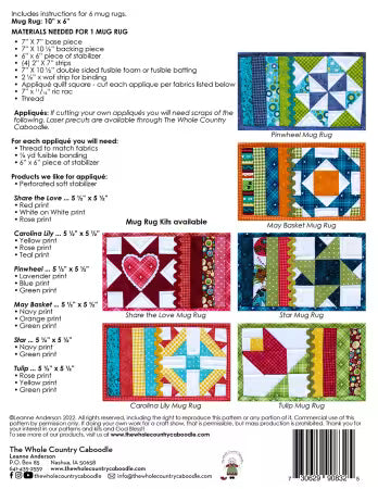 Patchwork Garden MUG RUGS Patterns by The Whole Country Caboodle