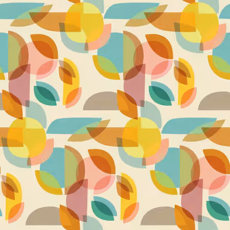 "CREAM DIGITAL PRISM" Mid Century Modern Collection by CLOTHWORKS, 100% COtton, Quilting Cotton