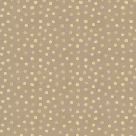 "CARAMEL DIGITAL POLKA DOTS" Mid Century Modern Collection by Clothworks, 100% Cotton