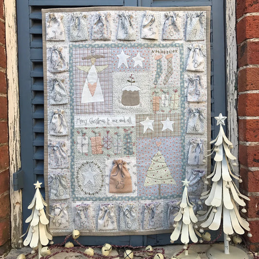 "All For Christmas Advent Calendar",  Applique, stitchery and piecing, Hatched and Patched