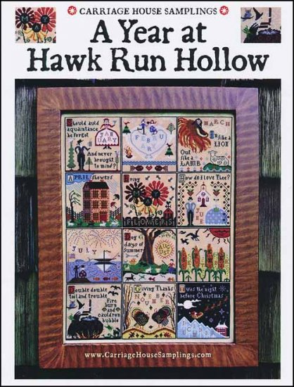 "A YEAR AT HAWK RUN HOLLOW" by Carriage House Samplings, Cross Stitch Pattern