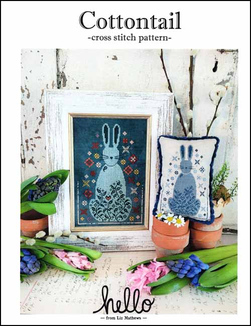"COTTONTAIL" Hello from Liz Mathews, Counted Cross Stitch Pattern