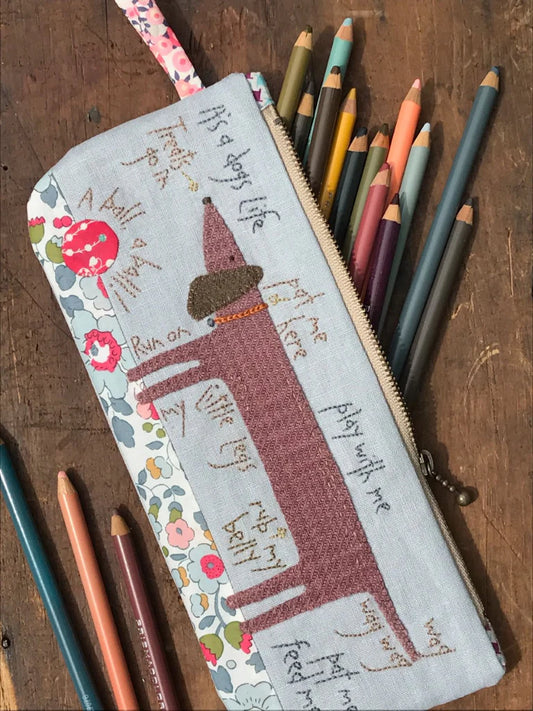 "A Dog's Life Pencil Case" Pattern, Hatched and Patched