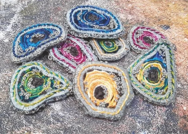 Geode Creative Button Kit, Designed by Gina Barrett for Gina-B Silkworks, U.K