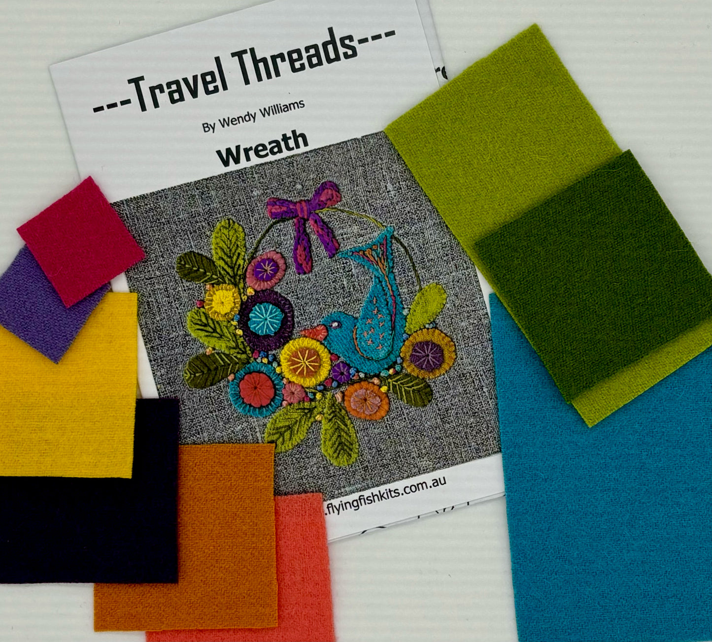 Travel Threads - Wreath Wool Applique Pattern & Bundles - The Needle & Thread Emporium