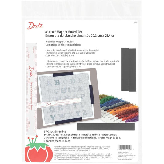 Magnetic Board , 8" x 10", with Ruler by DRITZ, Needlework Accessory