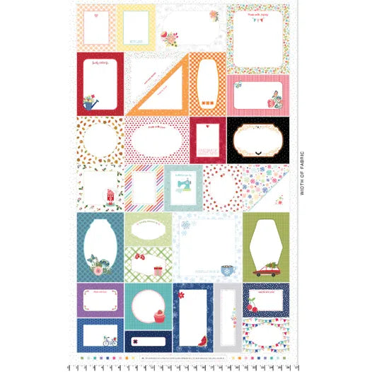 Stitched With Love Label Panel by KIMBERBELL for Maywood Studio