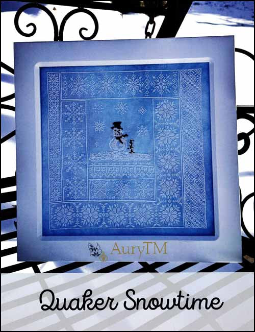 "Quaker Snowtime" Cross Stitch Pattern by Aury TM