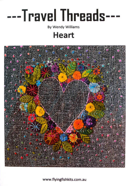 Travel Threads- Heart Wool Applique Pattern & Bundles - The Needle & Thread Emporium