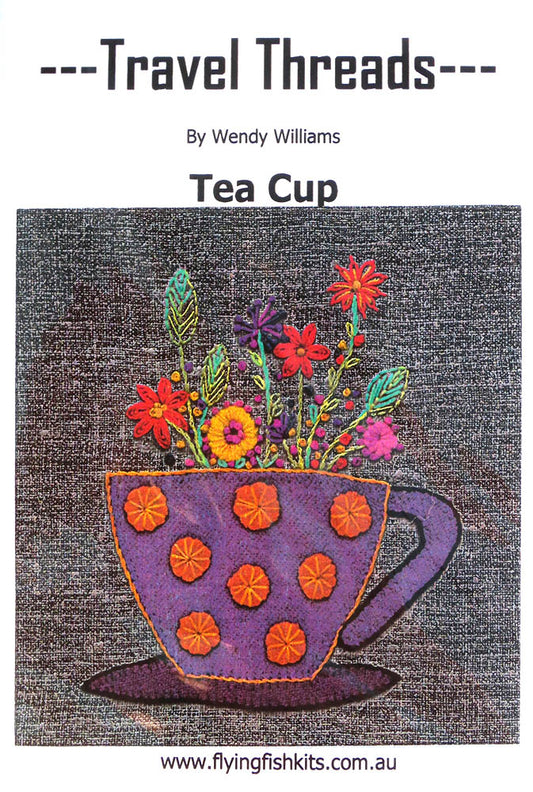 Travel Threads - Tea Cup Wool Applique Pattern & Bundles - The Needle & Thread Emporium