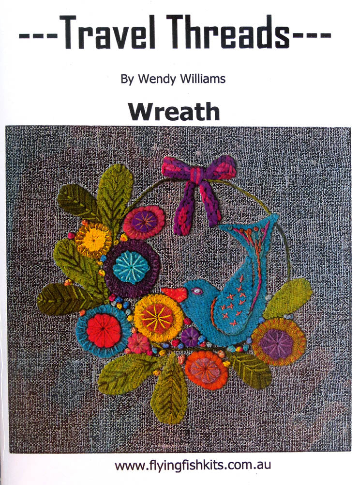 Travel Threads - Wreath Wool Applique Pattern & Bundles - The Needle & Thread Emporium